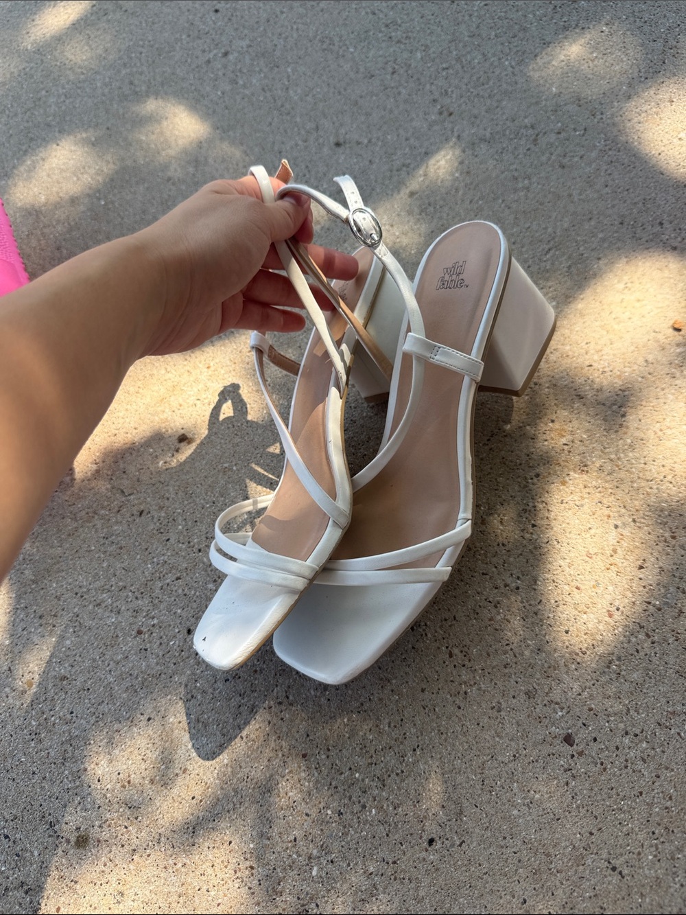 wild fable White Strappy Block Heel Sandals